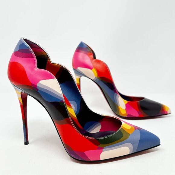 Christian Louboutin Shoes - Christian Louboutin Hot Chick 100 Printed Leather Pumps Size 39